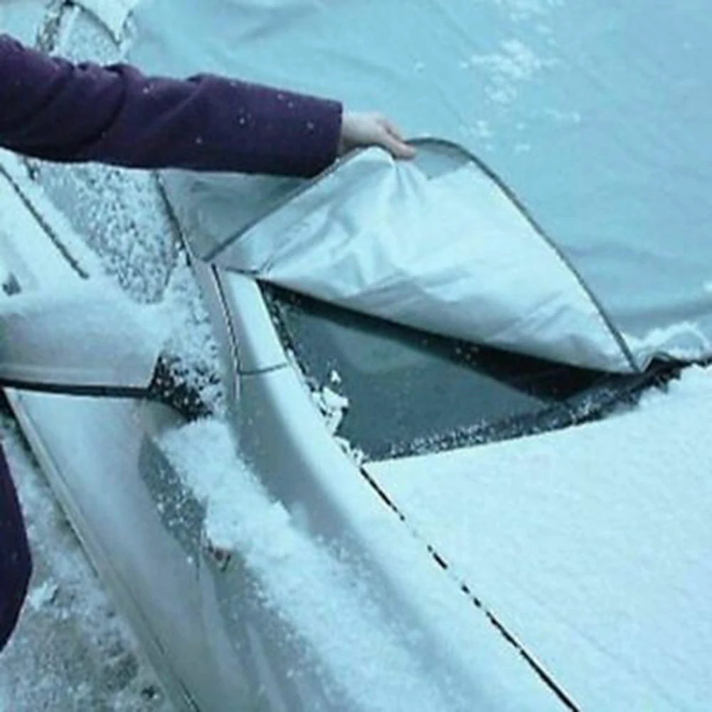 1X ظلة غطاء زجاج سيارة الثلوج الشمس الظل الزجاج الأمامي الصقيع غطاء الجليد الثلوج درع الجبهة حامي الشتاء غطاء غبار #3