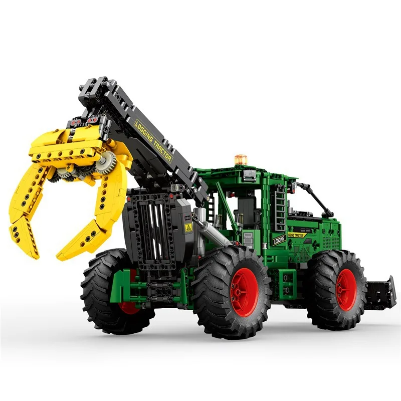 Logging Tractor Building Blocks Kit Wood Loader with Log Grapple 1741PCS Technical Model Bricks Sets Toys For Kids Adults Gifts