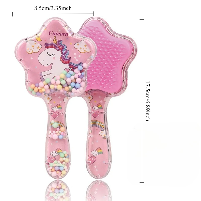 1PC Sternförmige Magische Kämme Cartoon Einhorn Anti-statische Massage Haar Bürsten Verwicklung Entwirren Dusche Massage Kämme Haar pinsel – Detail 1