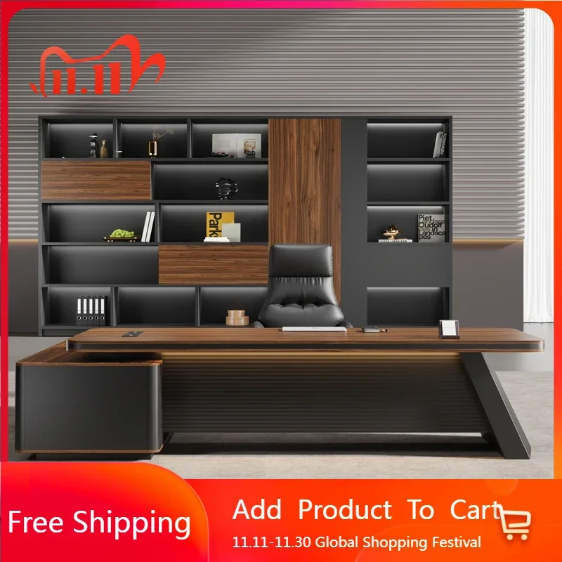 أرفف مكتب حديث، ركن تنفيذي، مكتب عمل فاخر، تخزين مؤتمرات بسيط، أثاث مكتب خشبي #1