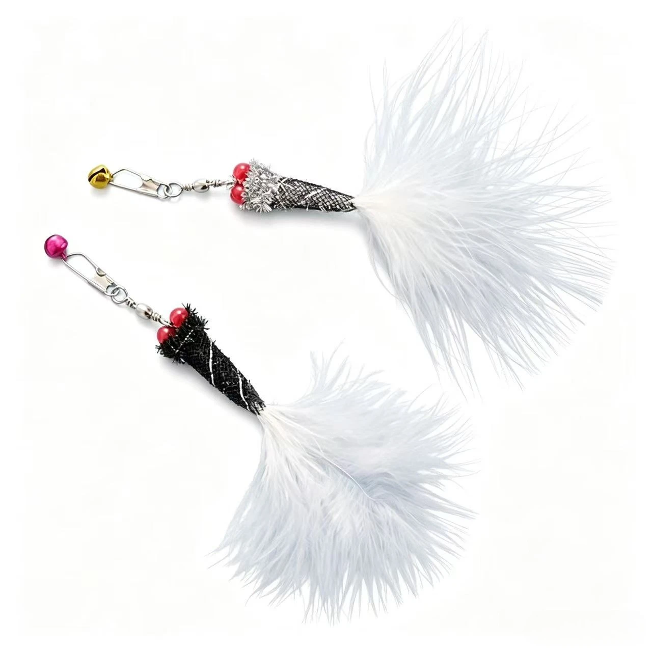 2pcs Little fish Replacement Head Feather Cat Toy Interactive Training Pet Toys For Kitten