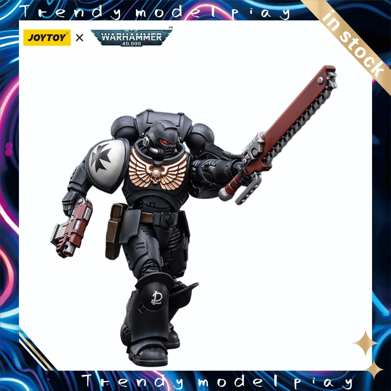 

In Stock Original JOYTOY Warhammer 40K Black Templars Outriders Brother Valtus Action Figure Model Toys Gifts Collection