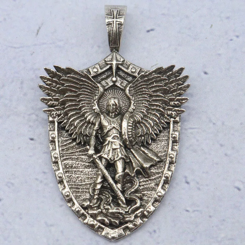 

Buy 3 Get 1 Free 12g Heavenly Defender: St. Michael Archangel Sword & Shield Steel Pendant SheCrown