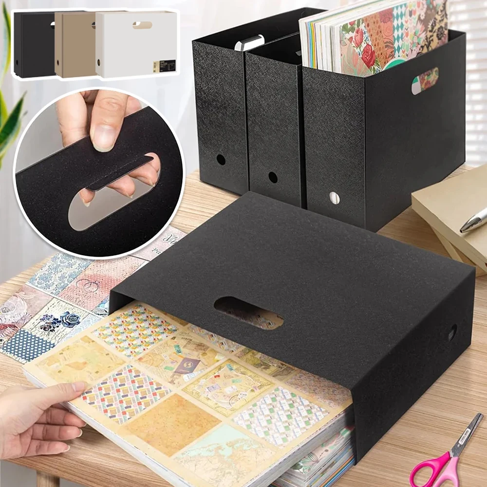 

1/3PCS Large Capacity Foldable Document Storage Box Stationery Supplies Foldable Desk Organizer Plastic File Box Desk Organizer