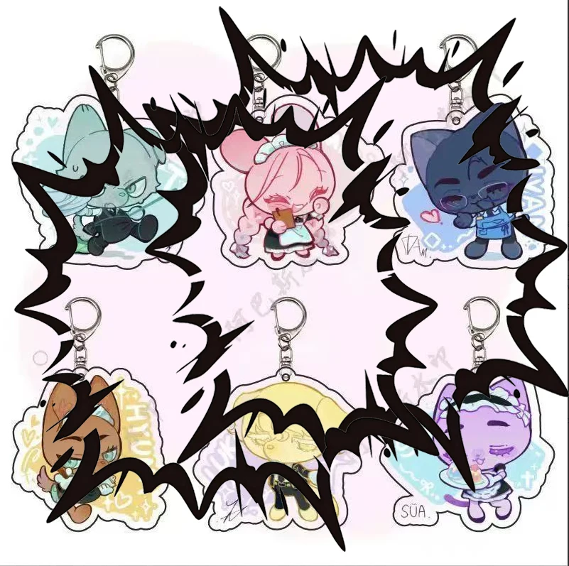 

Популярные брелоки-подвески в форме персонажей аниме: Лука, Иван, Тилл, Мизи, Хён, в стиле чиби, для сумок, акриловые