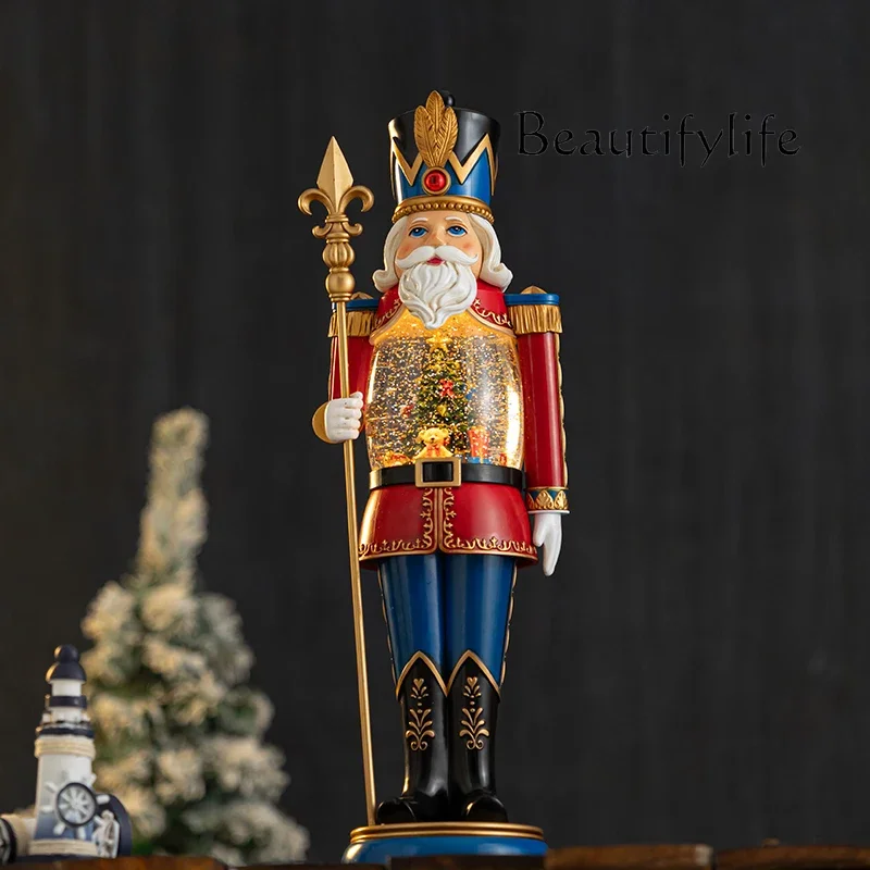 Y Christmas Nutcracker General Piaoxue Rotating High-end Ornament Music Box Music Box Crystal Ball Children's Gift
