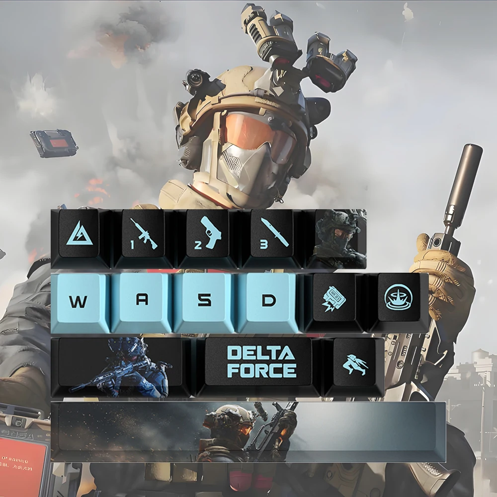 

Keycaps New Delta Force Gaming Series PBT OEM Profile Cool 15/28keys Thermal Sublimation Gaming Accessories theme For MX Switch