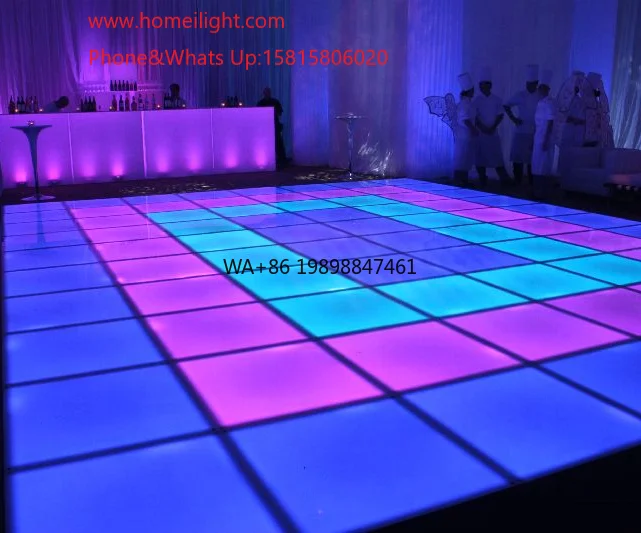 

3D Infinity Mirror Led Dance Floor Tiles Glass Panel Dmx Night Club Rgb Light up Led Dance Floor Magnetic for Wedding