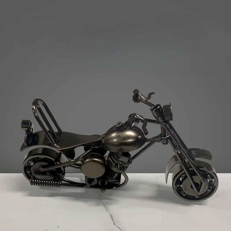 

Industrial Retro-style Ironwork Small Motorcycle Decoration Home Vintage Car Metal Model Creative TV Cabinet Desktop Decoration
