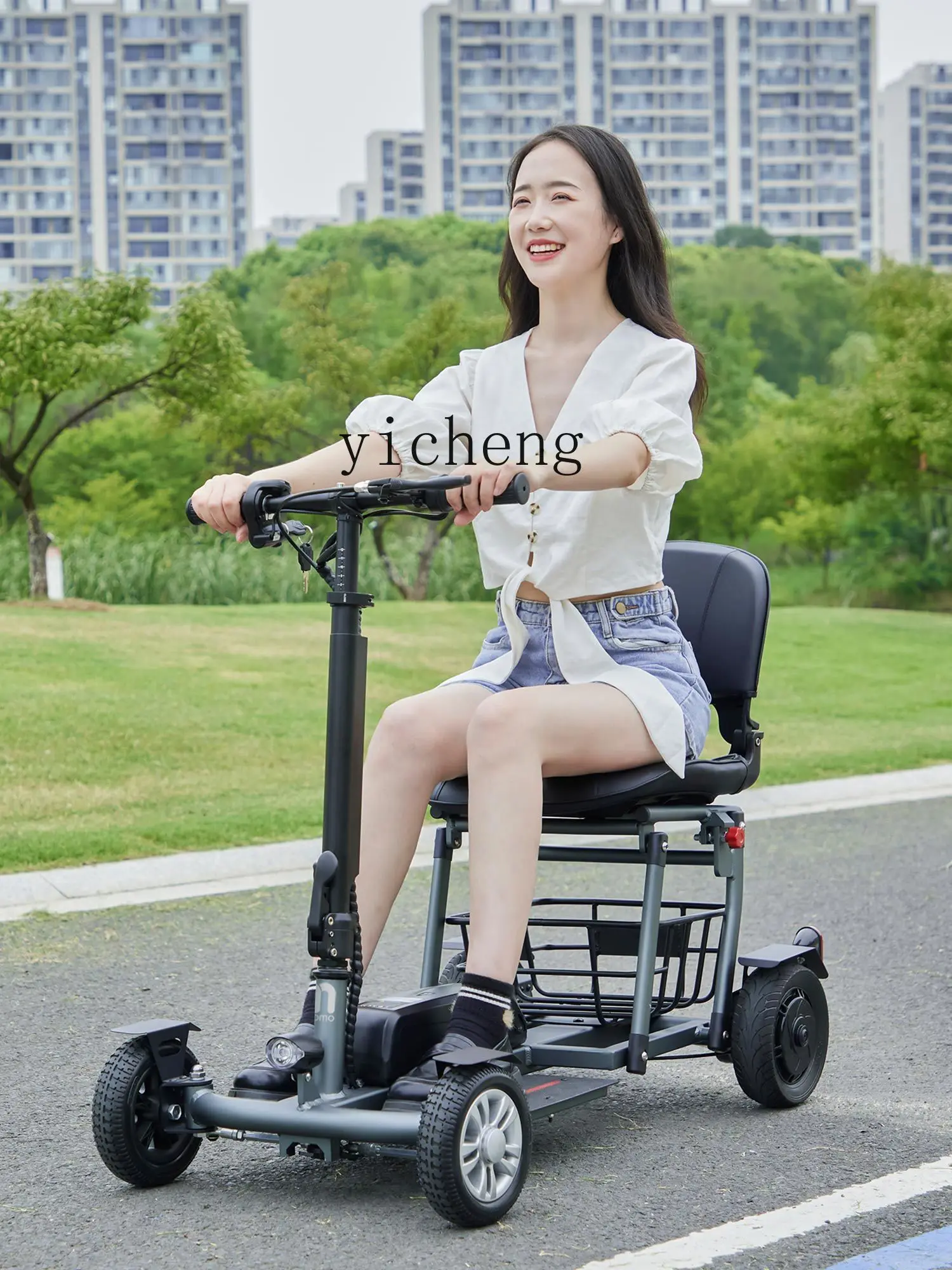

J-X-1 Ultra Light Folding Mule Cart Elderly Walking Lithium Battery