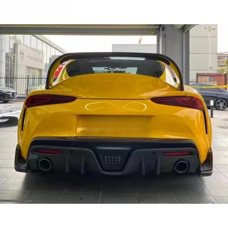 

Suitable Carbon Fiber Rear Spoiler 2018-2023 A90 A91, Integrated Perforated Fixed Spoiler