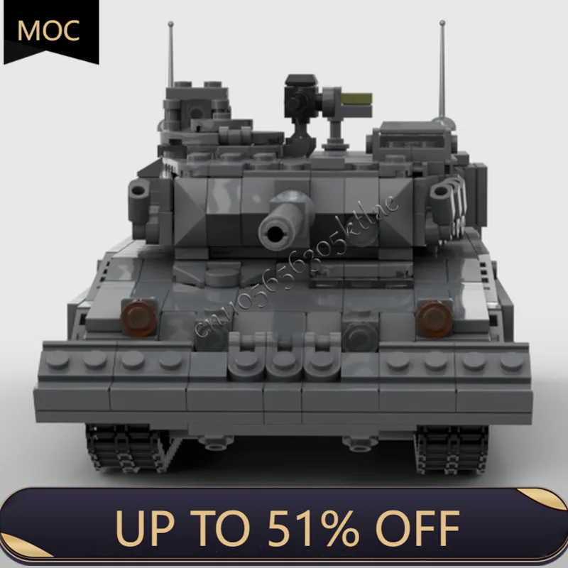 1181 PCS MOC 중앙 전방위 주력 전차 모델 모듈식 블록 DIY 기술 조립 어린이 장난감 선물