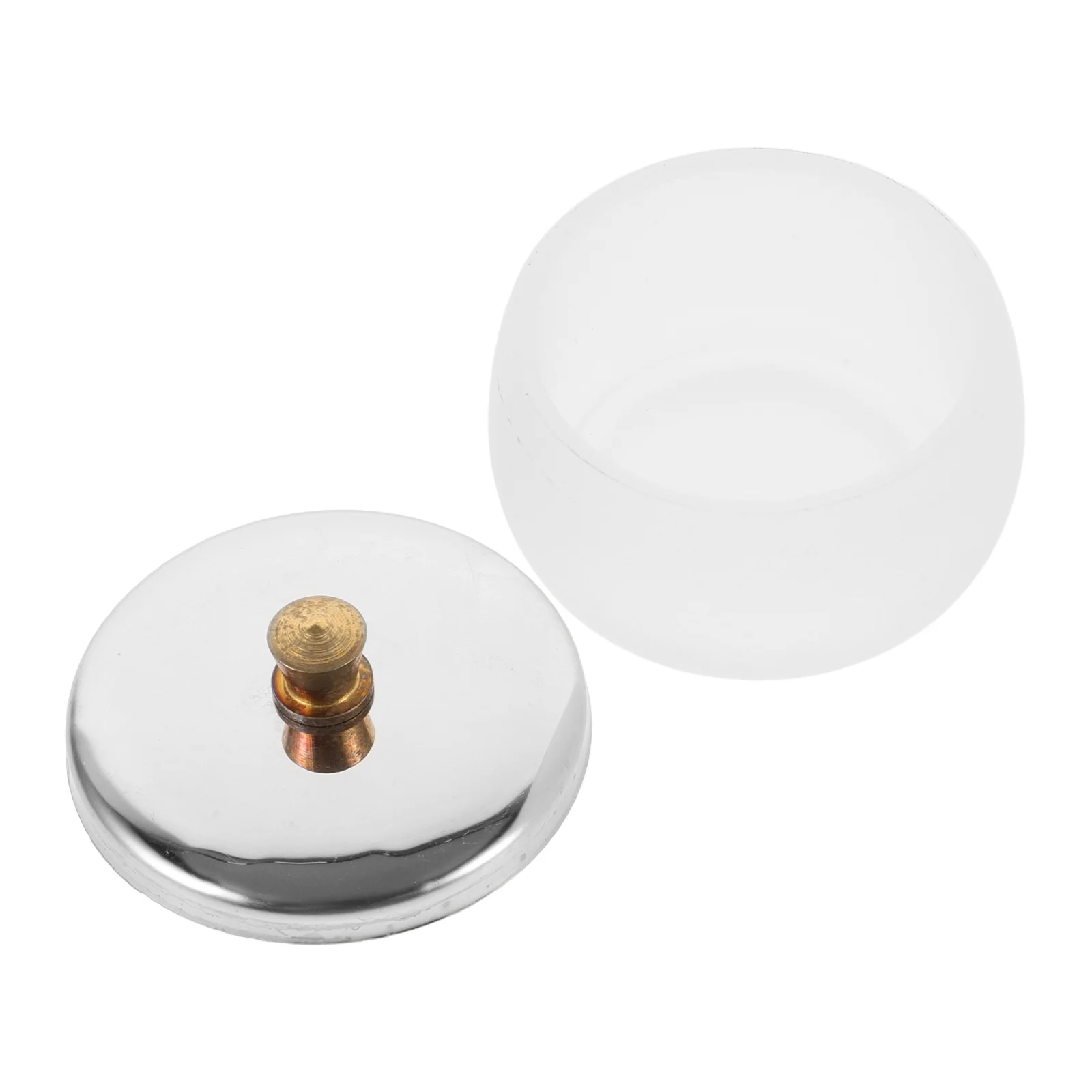 

Matte Glass Nail Polish Remover Cup Stainless Steel Lid Round Acrylic Dappen Dish Nail Art Liquid Container Manicure Tools