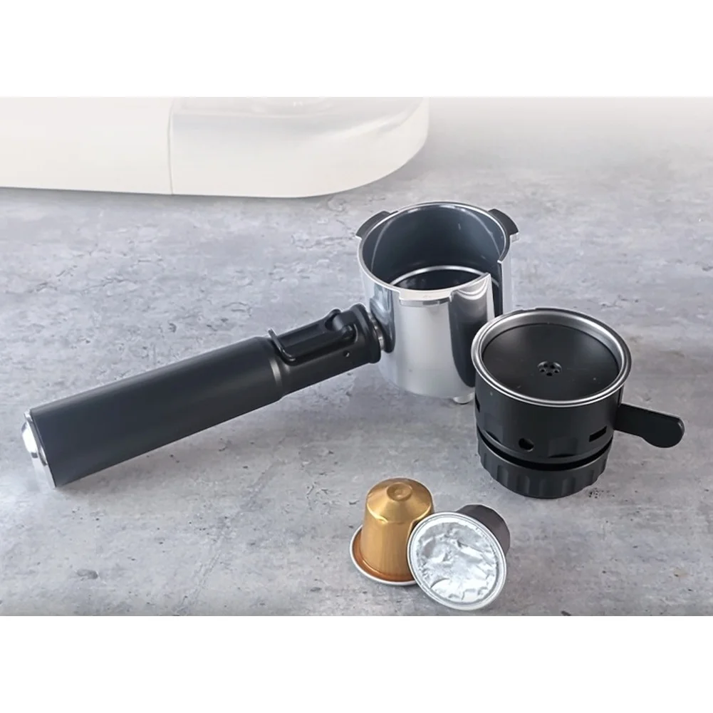 51mm Portafilter Handle for Pod Coffee Extraction Systems Compatible with 37mm and 28mm Ergonomic Grip and Cleanable Basket