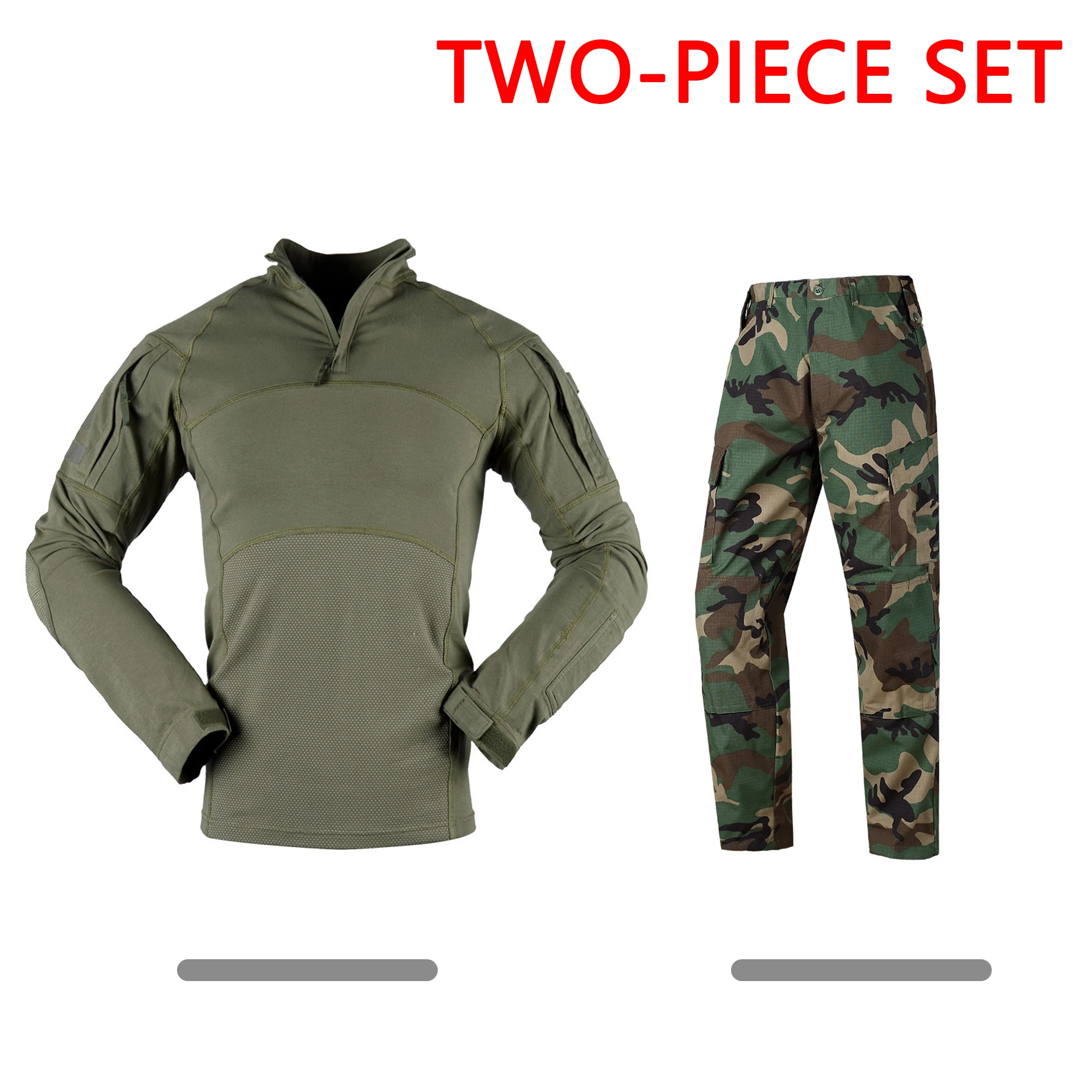

Military Camo Combat Uniform Set Tactical Frog Suit Long Sleeves & Pants Outdoor Airsoft Hunting Paintball Army Style Outdoor