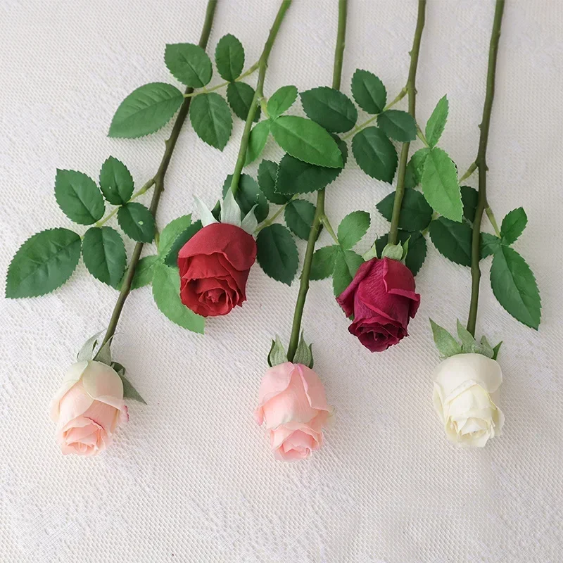 

10 Pcs/lot Moisturizing Real Touch Roses Artificial Flowers Bridal Bouquet Rose Wedding Decor Home Party Valentine's Day Floral