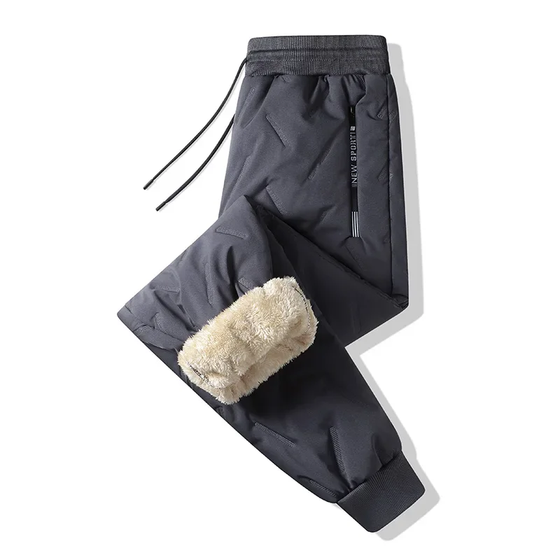 Neue Damen-Jogginghose aus Plüsch, dick, mit Fleece gefüttert, gerades Bein, wasserdichte Hose, winddichte Outdoor-Oberbekleidung, Thermohose – Detail 15