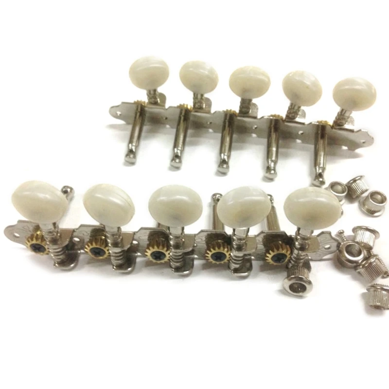 5L/5R Guitar Tuning Keys Tuners Machine Head 10 String Gold Plated Single Hole Tuning Pegs for Classical Acoustic Guitar 24BD