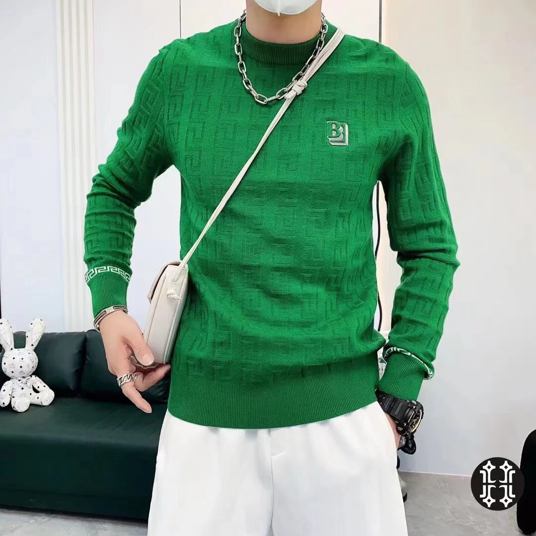 

Мужской зимний свитер из шерсти с круглым вырезом, облегающий, модный, молодежный, повседневный, с длинным рукавом