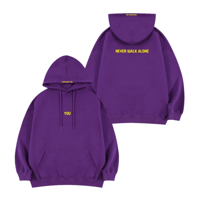 S--4XL Original Hoodie Printed Seven With You 13 You Never Walk Alone Digital File Jimin Merch For Fans Card Purple Sweatshirt