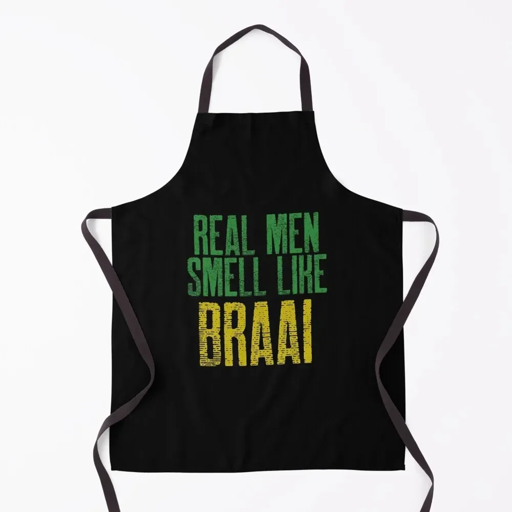 South African - Real Men Smell like Braai Apron kitchen jacket woman For Men Restaurant Apron