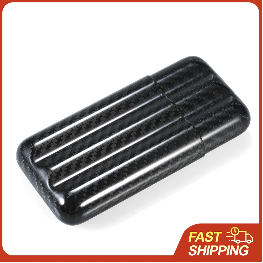 

New Portable Cigar Humidor Carbon Fiber Load 2 /3Pcs Cigar Case Tube Storage Box Mini Travel Humidor Holde Smoking Accessories