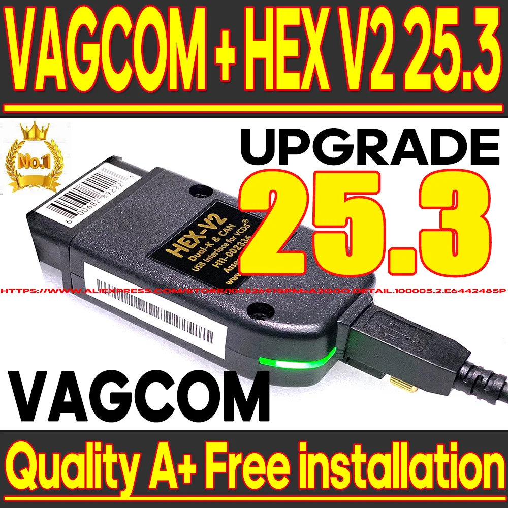 2025 Newest V24.7.1 VAG HEX V2 Interface For VAGCOM VAG COM VW-AUDi Professional Scan Code Upgrade Hardware AUTO COM VCDS TOOL