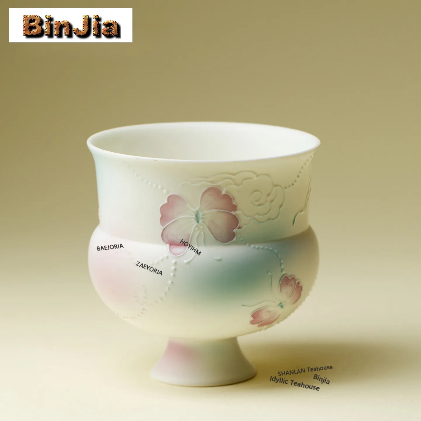 

190ml Hand Drawn Butterflies Teacup Ancient Tea Bowl Single Cups Tea-tasting Fragrance Cup Chazhan Master Cups Tea Ceremony Gift