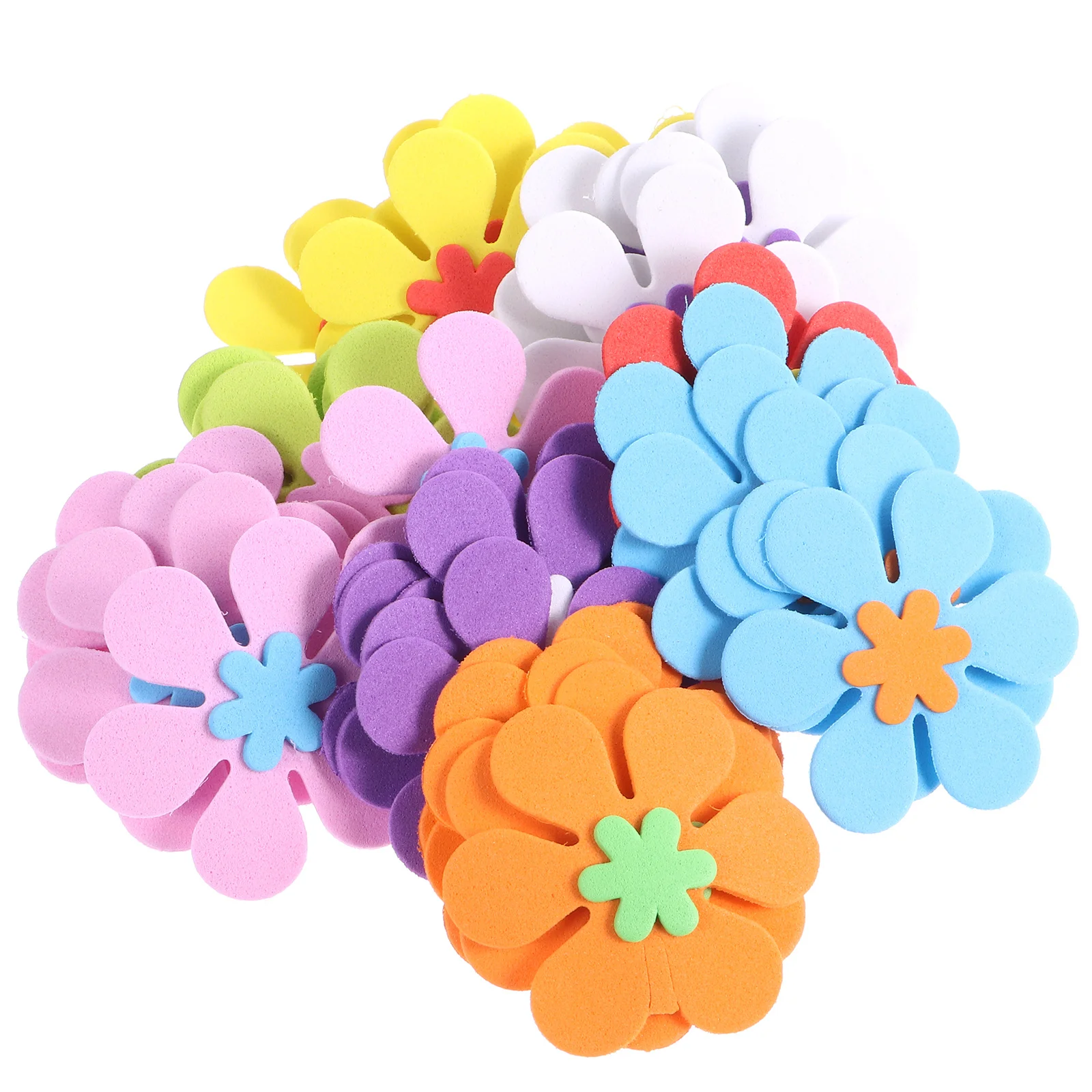 

200Pcs Eva Self-Adhesive Flower Shapes Stickers DIY Crafts Scrapbook Cards Decoration Creative Project Accessories