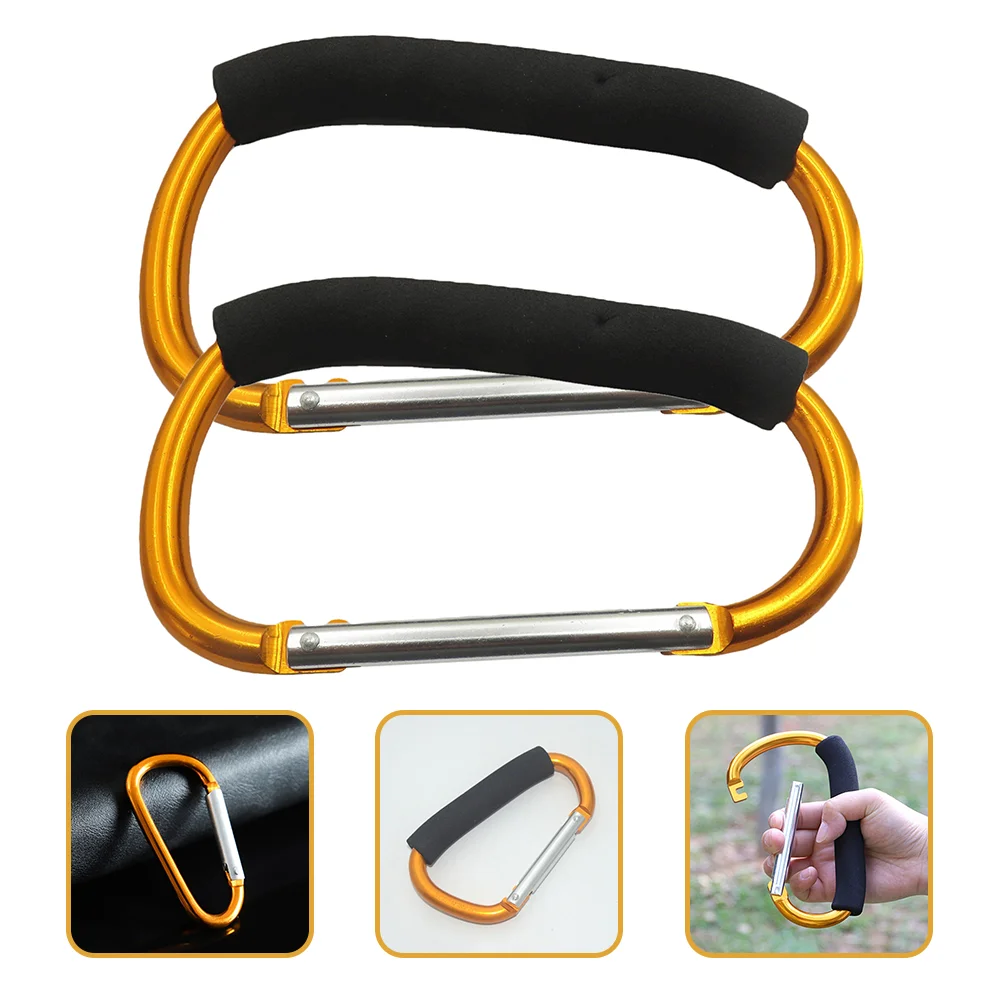 

2 Pcs Skate Hook for Ski Boots Hooks Skating Strollers Portable Carrier Carabiner Clip Heavy Duty Wagon Skates