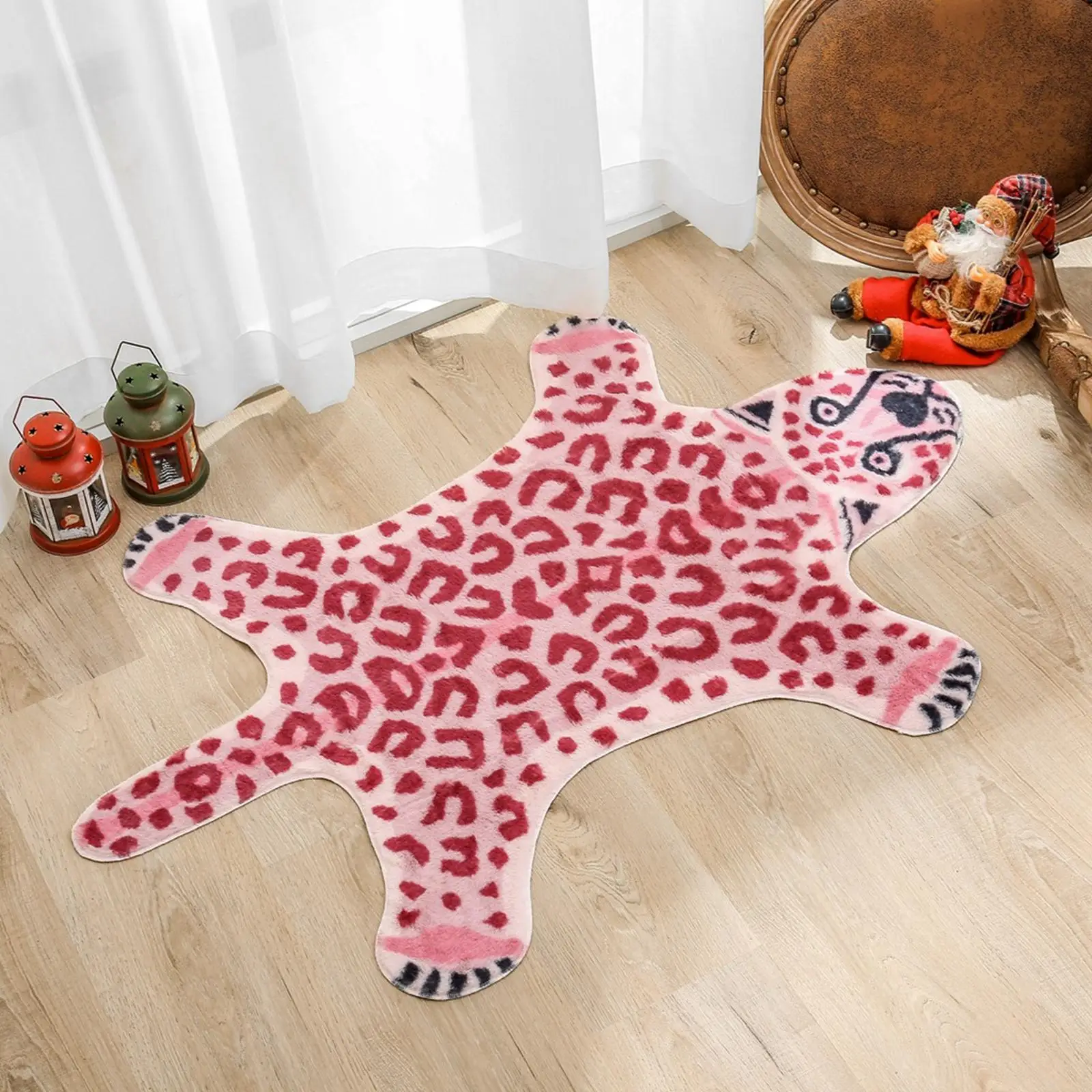 

Leopard Print Rug Anti Slip Small Area Carpet Faux Cheetah Print Rugs for Playroom Dorm Home