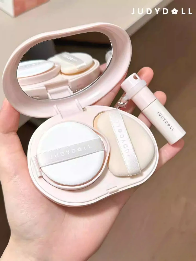 JUDYDOLL  Air Cushion High Concealer Pressed Powder Makeup Setting Lipstcik Blush Eyebrow Makeup Portable Face Plate