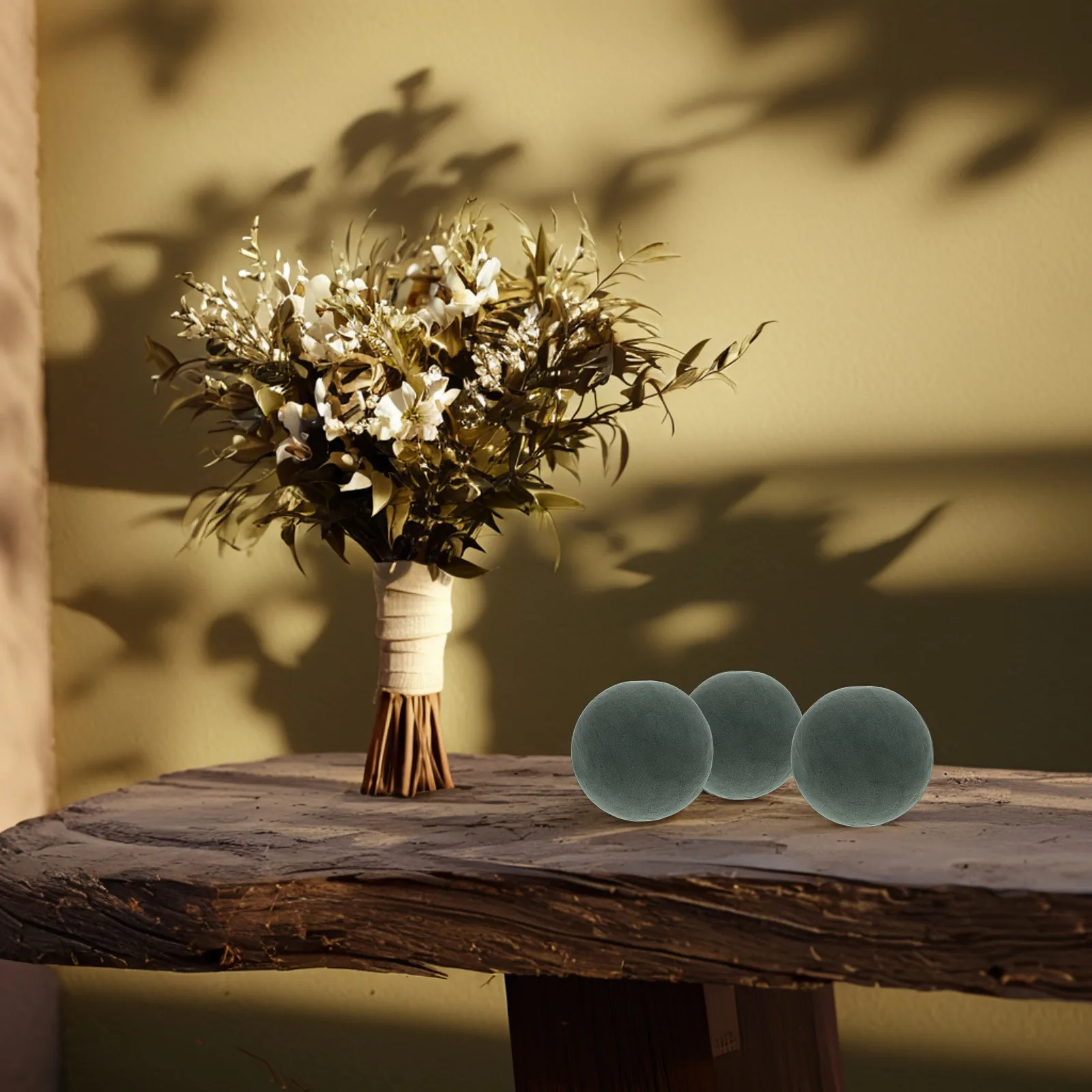 

3pcs Floral Balls High Absorption Sponge For Long-Lasting Flowers Easy Diy Arrangement Home Office Wedding Decoration Round