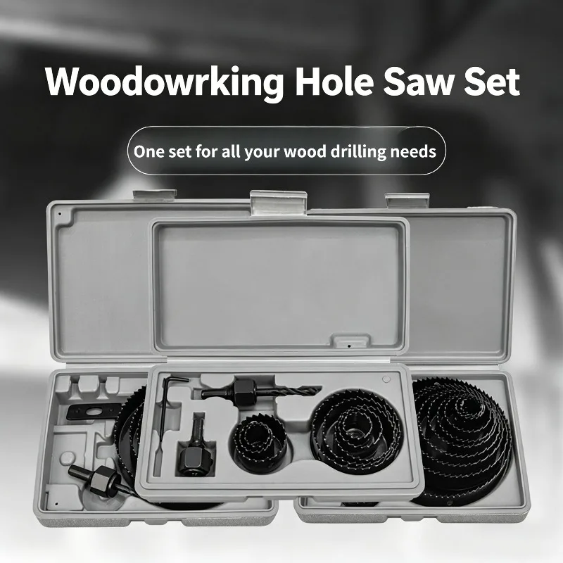 

8-16PCS Woodworking Hole Saw Kit Carbon Steel Hole Cutting Tools with Storage Case for Drilling Holes in Wood, Plastic & Drywall
