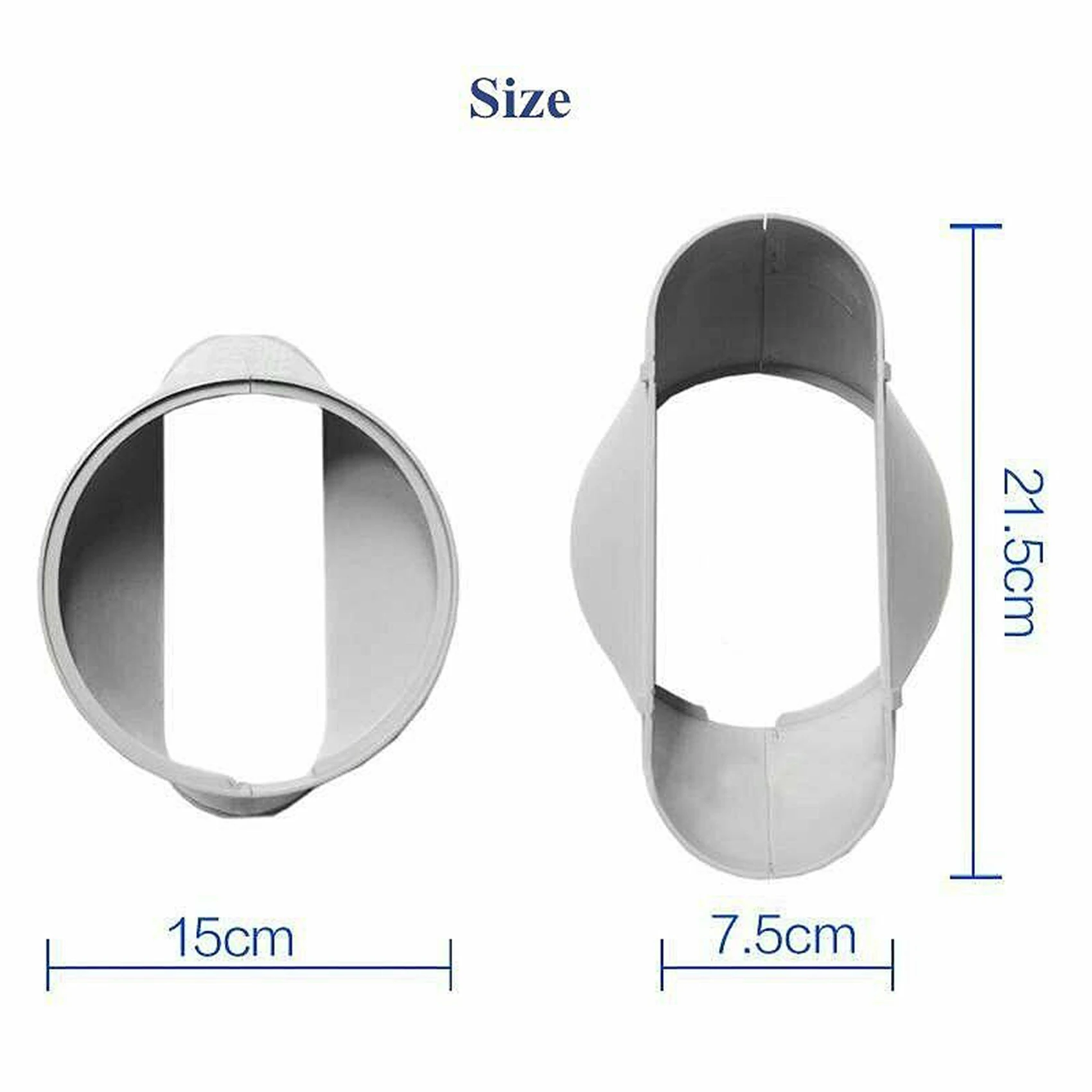 Y42A-2X 15CM Portable Air Conditioner Window Exhaust Duct Pipe Hose Interface Connector(Flat Nozzle)
