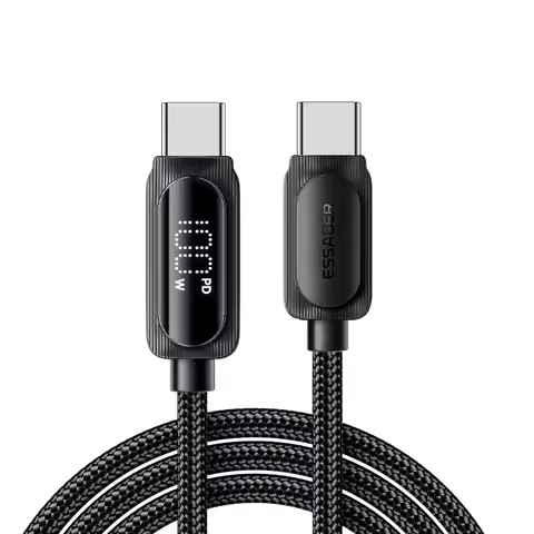 Essager usb tipo c para usb c cabo 100w 5a pd cabo de fio de carregamento rápido para macbook xiaomi samsung tipo-c cabo de exibição digital 3m