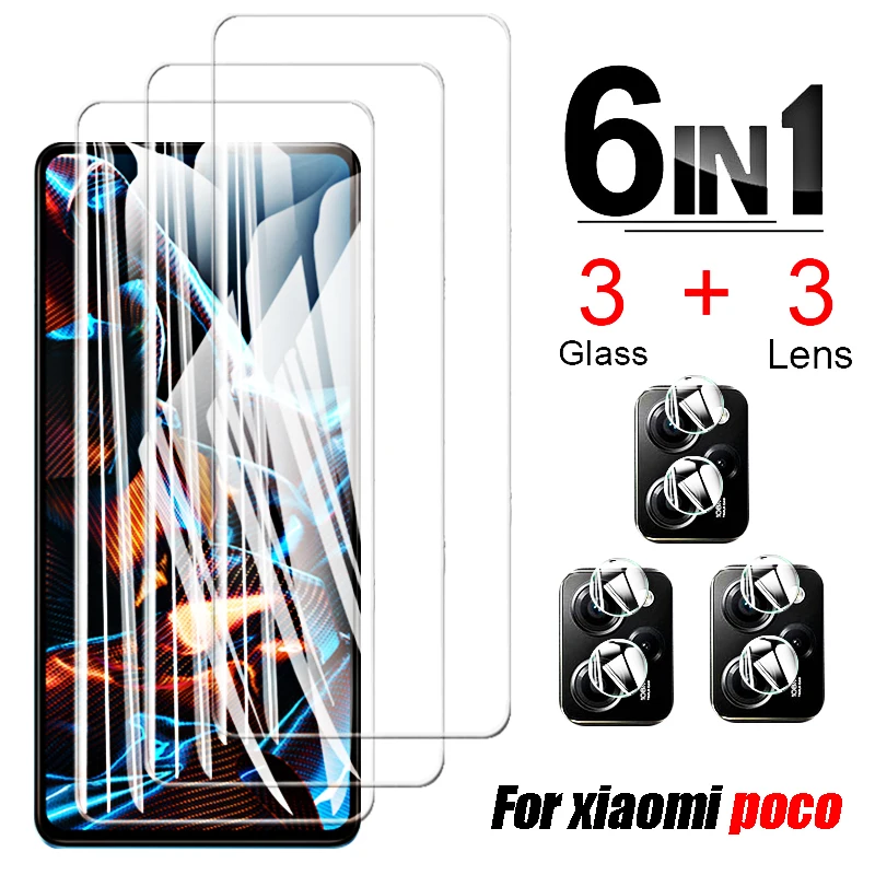 Protective Glass for Poco X5 Pro 5G Camera Tempered Glass Screen Protector Poxo Little X 5 5X X4 X3 M5S M4 Pro F4 PocoX5 X5Pro