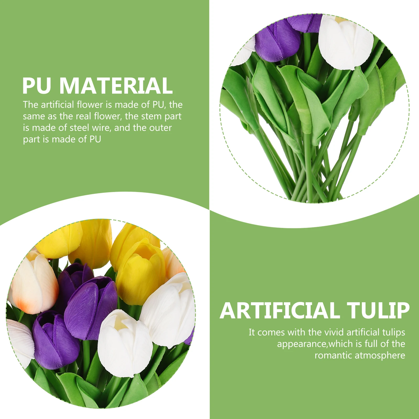 

25Pcs Simulation Tulips Artificial Flowers Fake Floral Decor Wedding Party Home Vase Supplies Fake Tulips Layout Decors