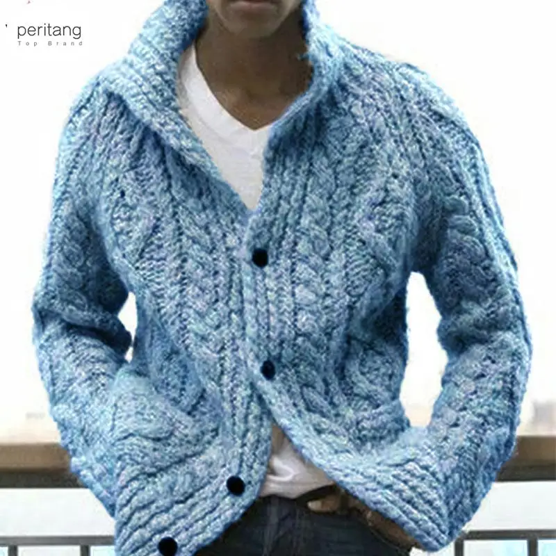 

2024 New Men Sweater Autumn Winter Cardigan Single Breasted Sweater Men's Long Sleeve Casual Lapel Loose Sweaters