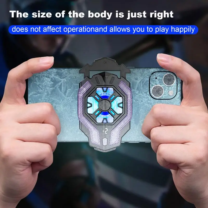 F18 3 Gear Adjustable Temperature Digital Display Mobile Phone Back-clip Semiconductor Radiator for IOS AndroidPUBG Game Cooler