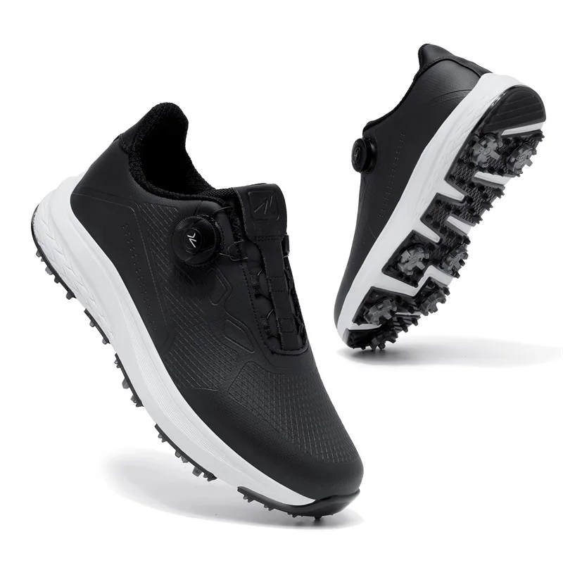 

Профессиональные тренировочные туфли для гольфа, пары, черно-белые спортивные кроссовки, мужские и женские противоскользящие туфли для гольфа, дизайнерская прогулочная обувь унисекс