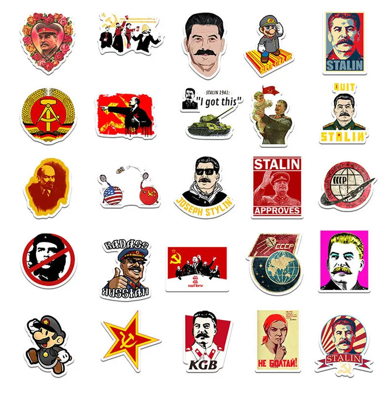 50 قطعة روسيا ستالين الاتحاد السوفياتي CCCP ملصقات لينين ستالين ملصقات صناعة يدوية سكرابوكينغ الهاتف الأمتعة سكيت الشارات مقاوم للماء #4