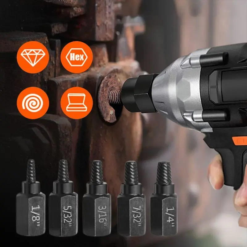

Screw Extractor Set 25pc Screw and Bolt Extractor Set Multi Spline Tool For Allen, T-Star, Spline Screws