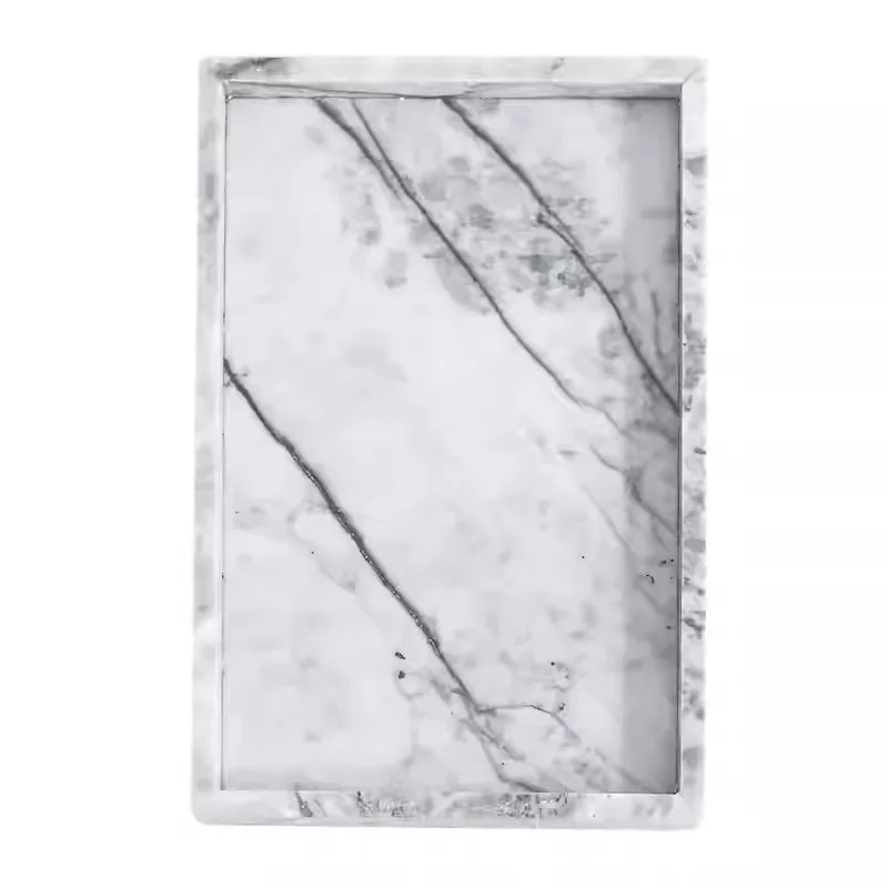 Nordic simple style marble tray display tray bathroom sink light luxury storage tray rectangular storage plate