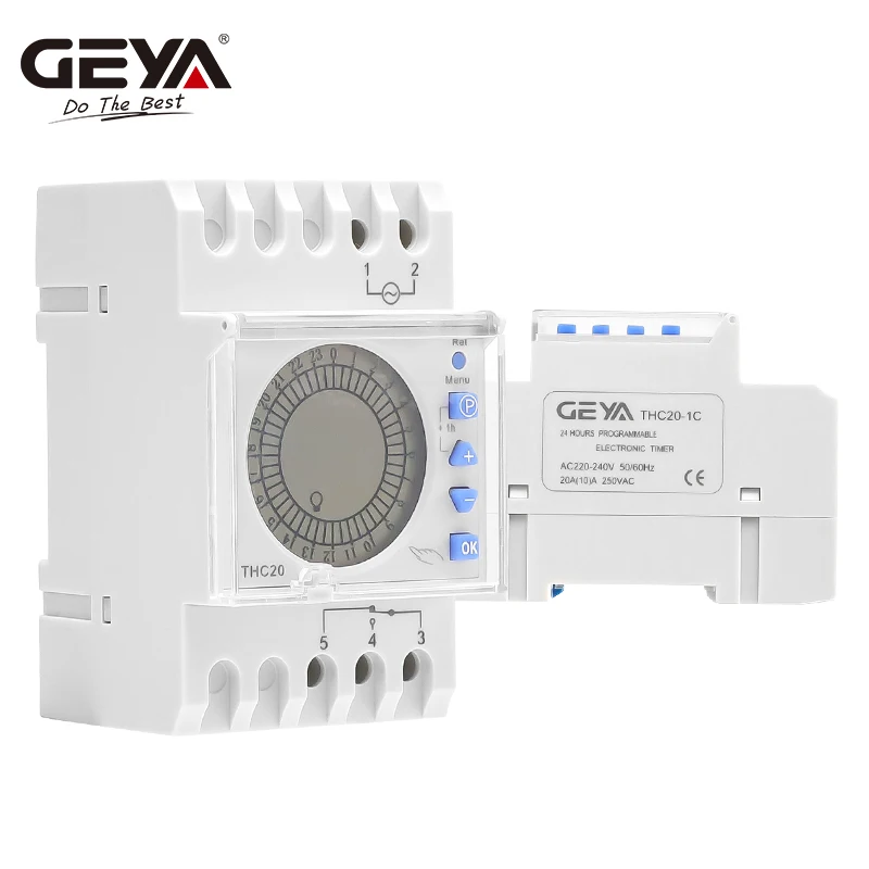 Imagem -03 - Geya-programável Interruptor de Controle de Tempo Led Backlight Timer Sceen Daylight Economizador Eletrônico Temporizador 24 Horas ac 220v 16a 20a