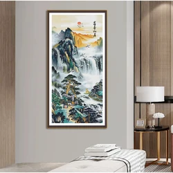 Vertical Landscape Painting Cross Stitch Kit DIY Set Handmade Hand Embroidered Living Room Foyer Fashion Decoration Painting