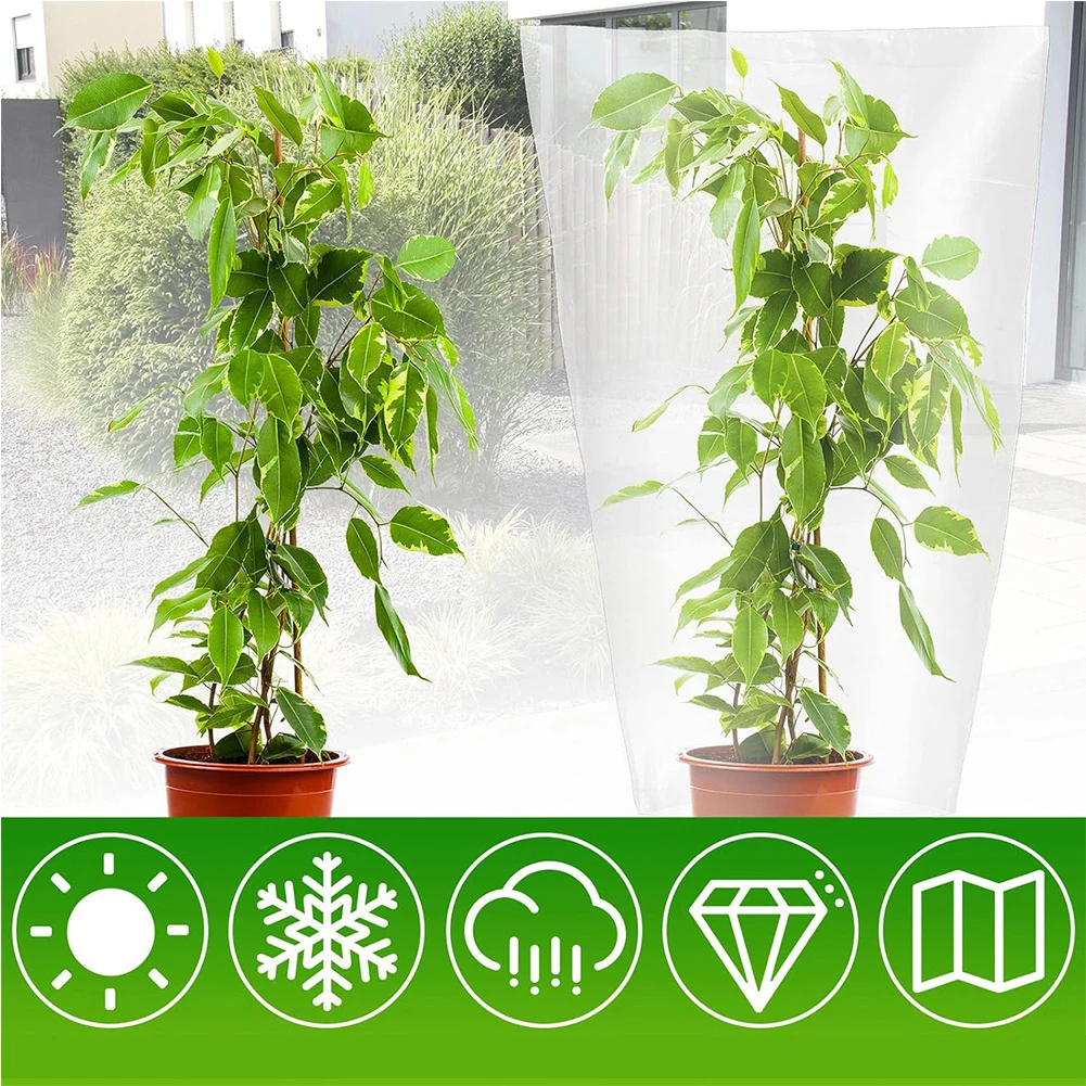 

5 шт. чехлов для растений с прозрачной пластиковой пленкой для эффективной защиты от мороза и заморозков в открытых садах