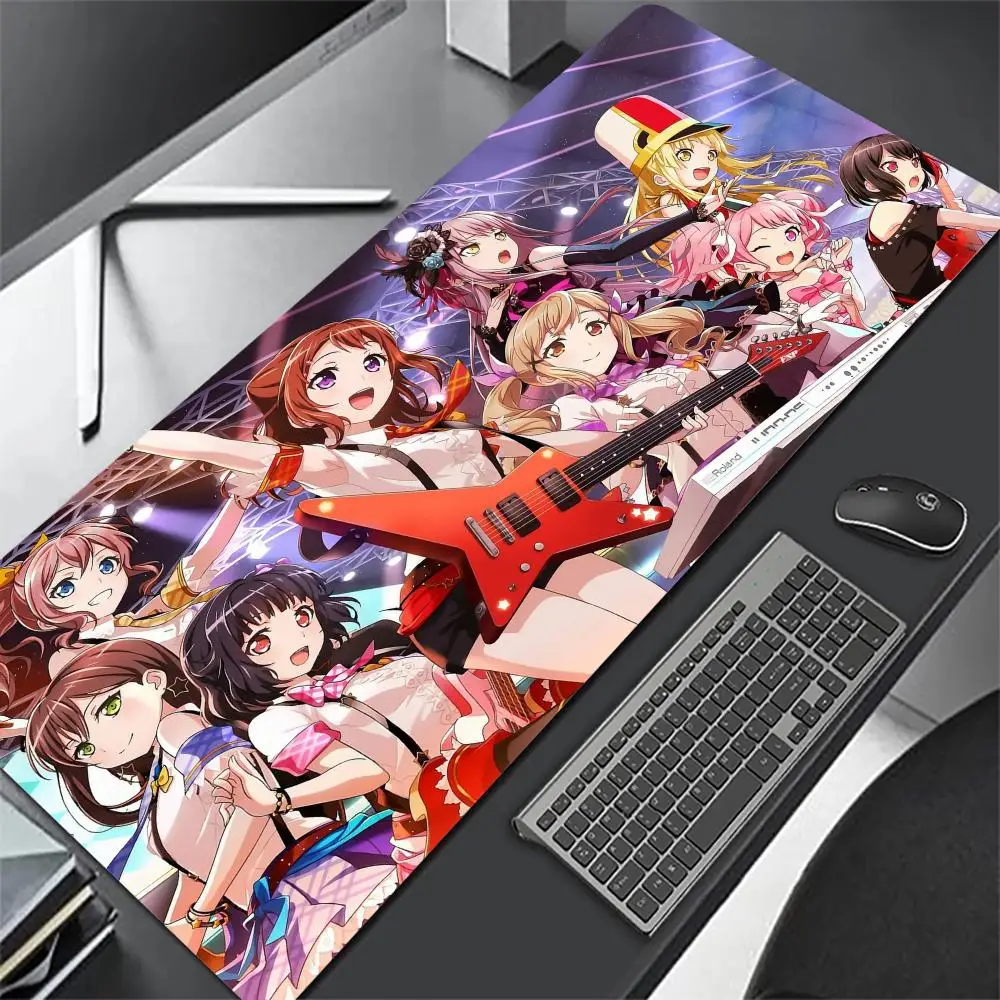 Natural rubber mat BanG Dream Mouse Pad Anti-slip Rubber mouse mat Computer Gamer Desk Mat Stitched Edge Large Gaming Mousepad