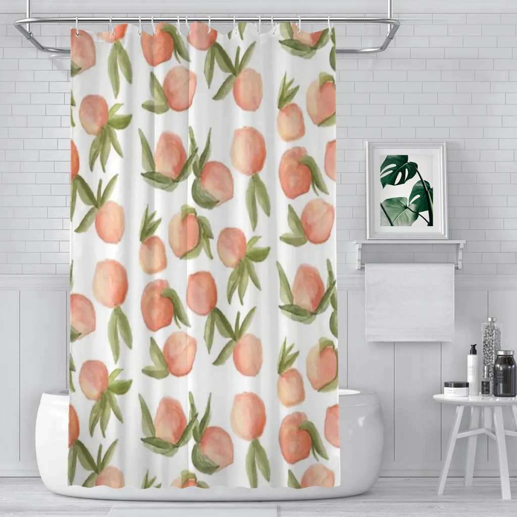 

Watercolor Peaches Shower Curtain Bathroom Decoration Shower Curtain Birthday Gift