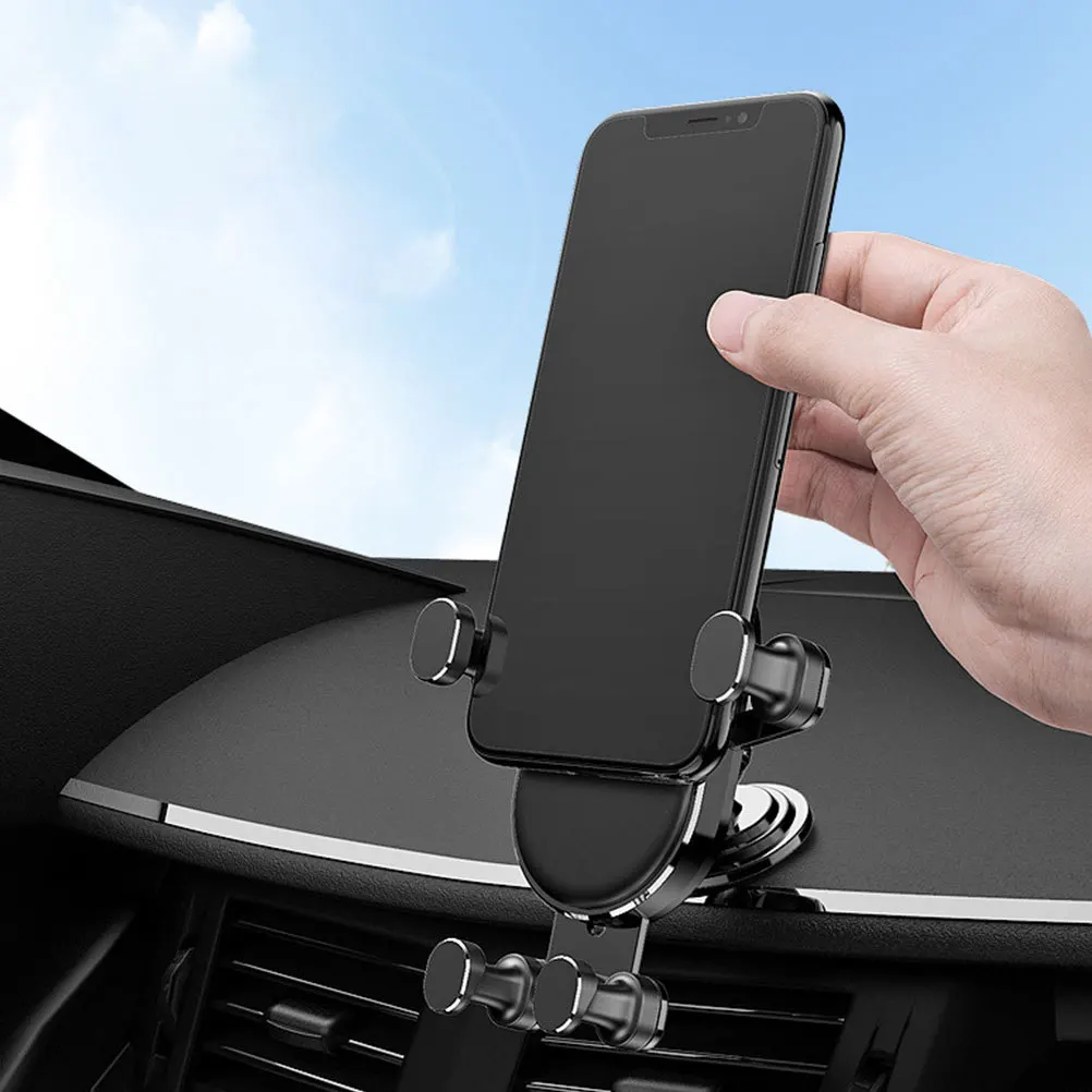 

Car Phone Holder Universal Mount with 360 Degree Rotation Soft Silicone Clips for Safe Driving Black Car Phone Shelf